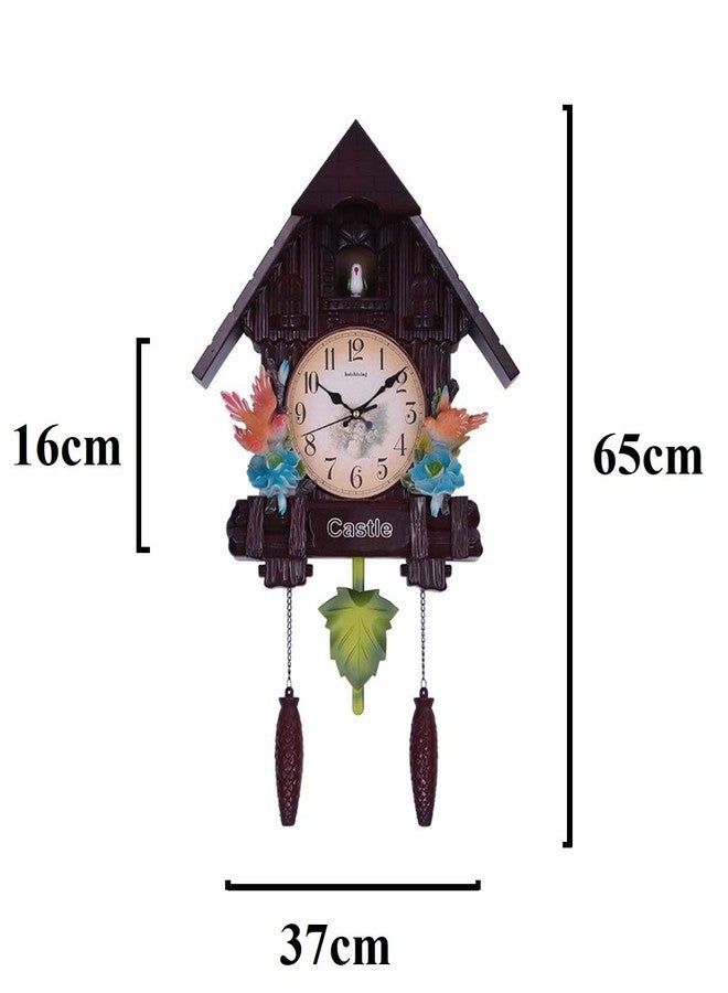 Three Secondz Cuckoo Wall Clock Lovely Children's Room Wall Clock - 65 cm x 16 cm x 37 cm - Fixed Door. Does not Open or Close (ChocoBrown) - Image 5